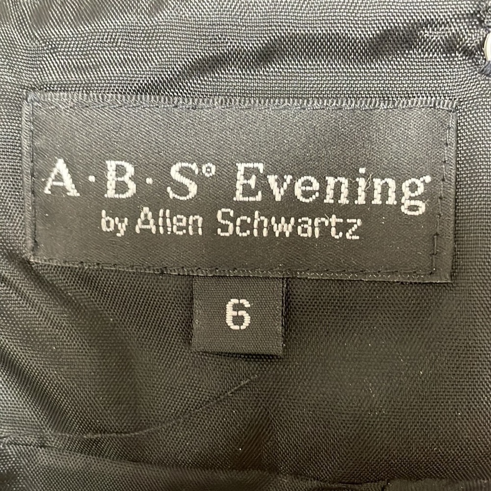 𝅺♥️abs Evening♥️ By Allen Schwartz♥️ black Satin Dress size (6) - Picture 9 of 10